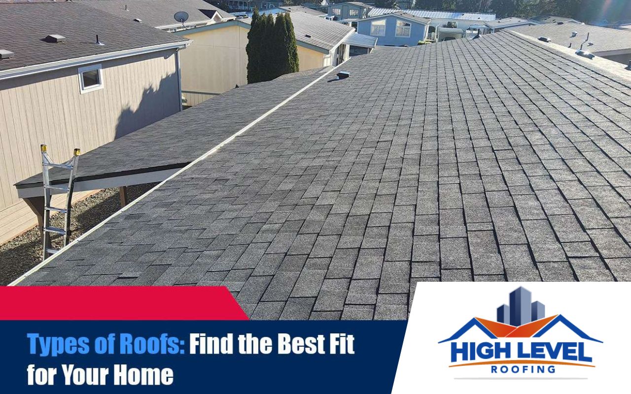 Asphalt shingle roof on a modern Tacoma home