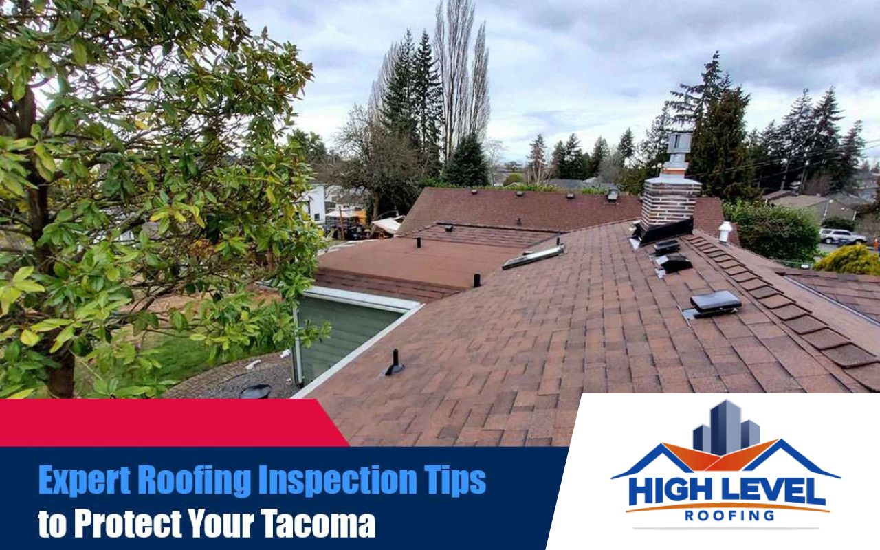 Homeowner performing a roofing inspection on a house in Kitsap County