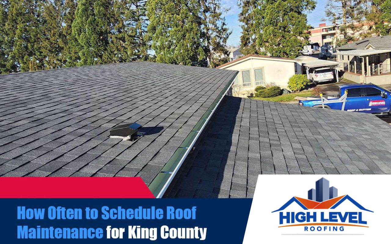 Roof recently maintained and inspected in King County, WA, showing clean shingles and proper ventilation